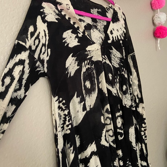 All Saints Black and White Tunic Top - Picture 4 of 6